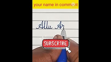 Allu Arjun name writing in cursive handwriting and left hand #youtubeshorts #shorts