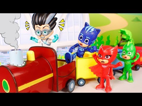 PJ Masks Toys ⚡ Romeo takes the train! ⚡🚂⚡
