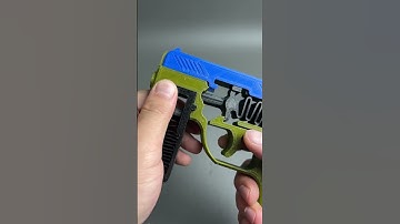 3D Printed spring gun shoots fake bullets #3dprintable #satisfying