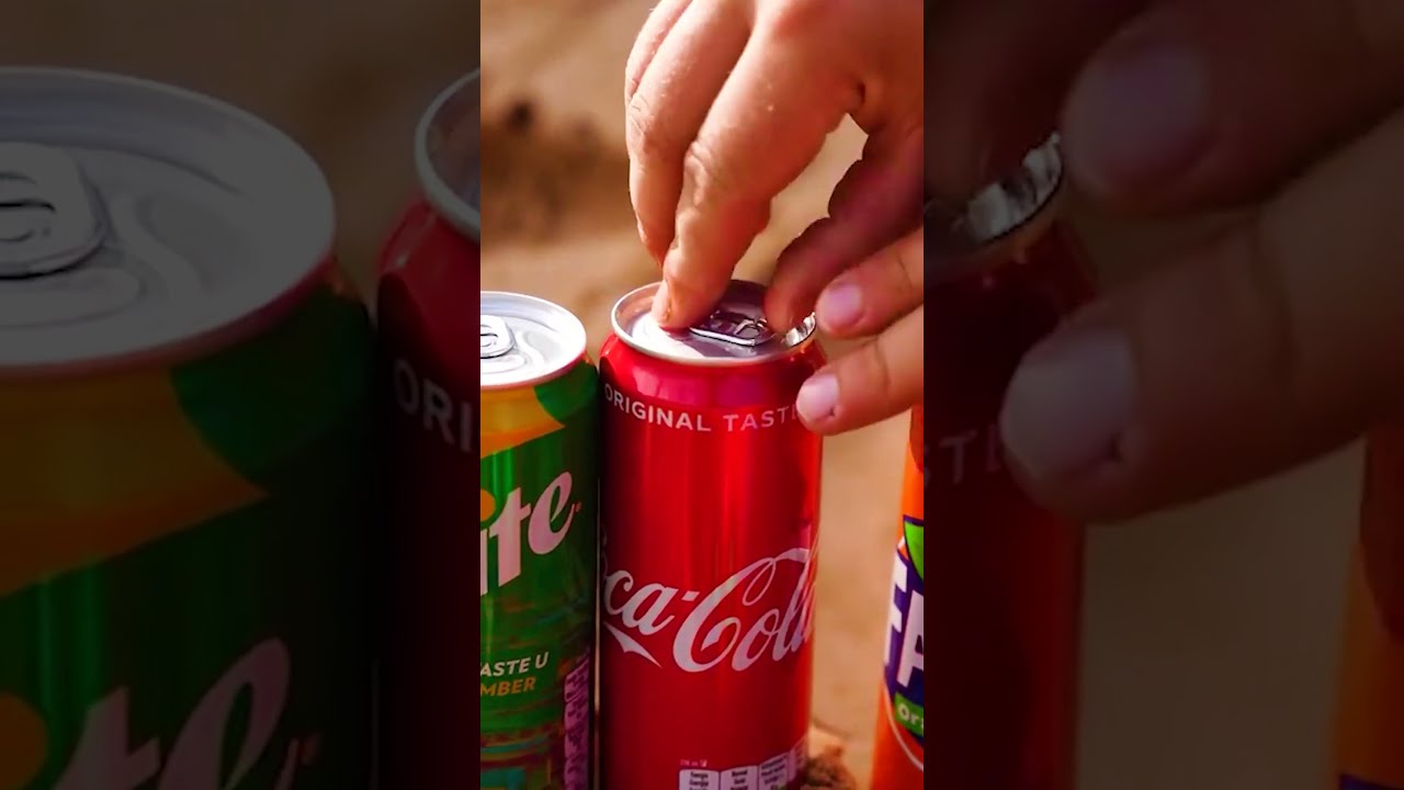 Soda Cans Opening Coca Cola Mirinda Fanta Dr Pepper 7up