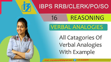 VERBAL ANALOGIES II BASIC CONCEPT WITH EXAMPLES II IBPS PO/CLK/RRB/SSC/CGL/NTPC/NET-2020 II