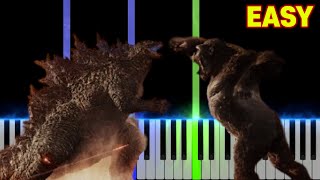 Godzilla vs Kong (Trailer Music) - Here We Go | EASY Piano Tutorial