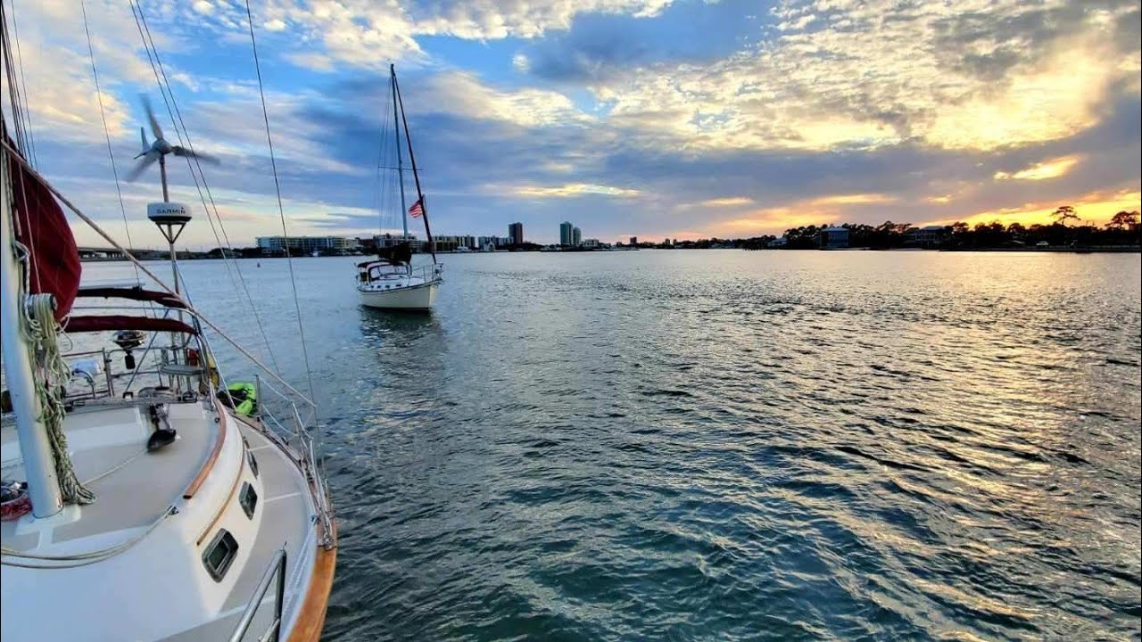 Salty Quicky Sunset | Sunset From Our Sailboat in Orange Beach