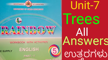 5th std workbook Rainbow part-1 unit-7 Trees All Answers || ಎಲ್ಲಾ ಉತ್ತರಗಳು @English Easy