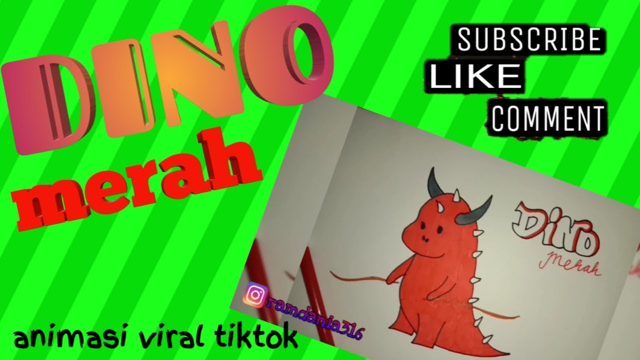 Viral Gambar Dino Merah Video Tutorialtren Animasi Kartun Tiktok