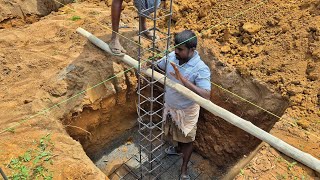 Construction of Column Placing &Pouring Concrete |Column Foundation for House