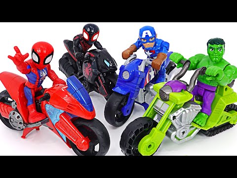Avengers Hulk Smash Tank Spider Man Speeder Motorcycle Run DuDuPopTOY 
