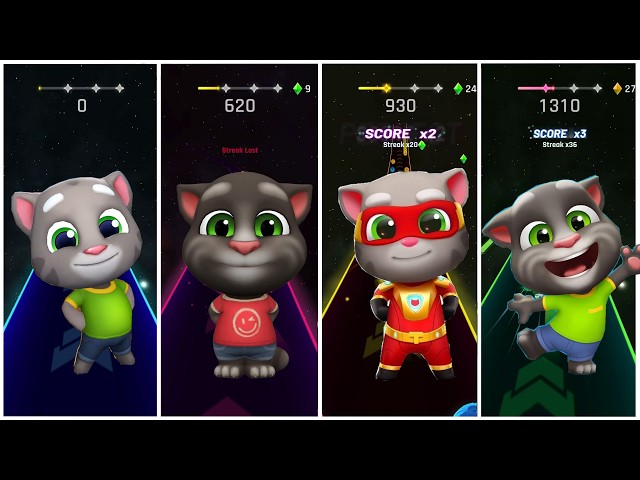 DON'T BLINK! Talking Tom Speed Run Tiles Hop My Talking Tom VS