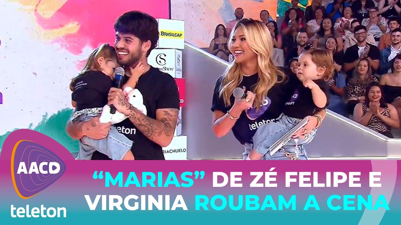 Virginia e Zé Felipe encantam com a familia completa no palco | Teleton 2023