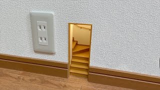 【ミニチュア】壁の中に小さな階段を作ってみたら楽しすぎた！How to make a miniature Stairs in the wall.