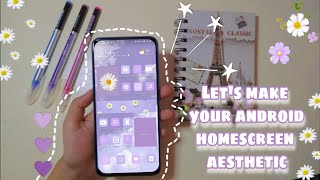 Make Android Homescreen Aesthetic (pastel purple theme) screenshot 5