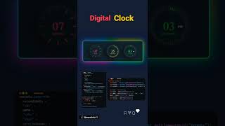 Digital Clock Source Code #html #css #python #javaprogramming #github #shorts #trending #viral #reel