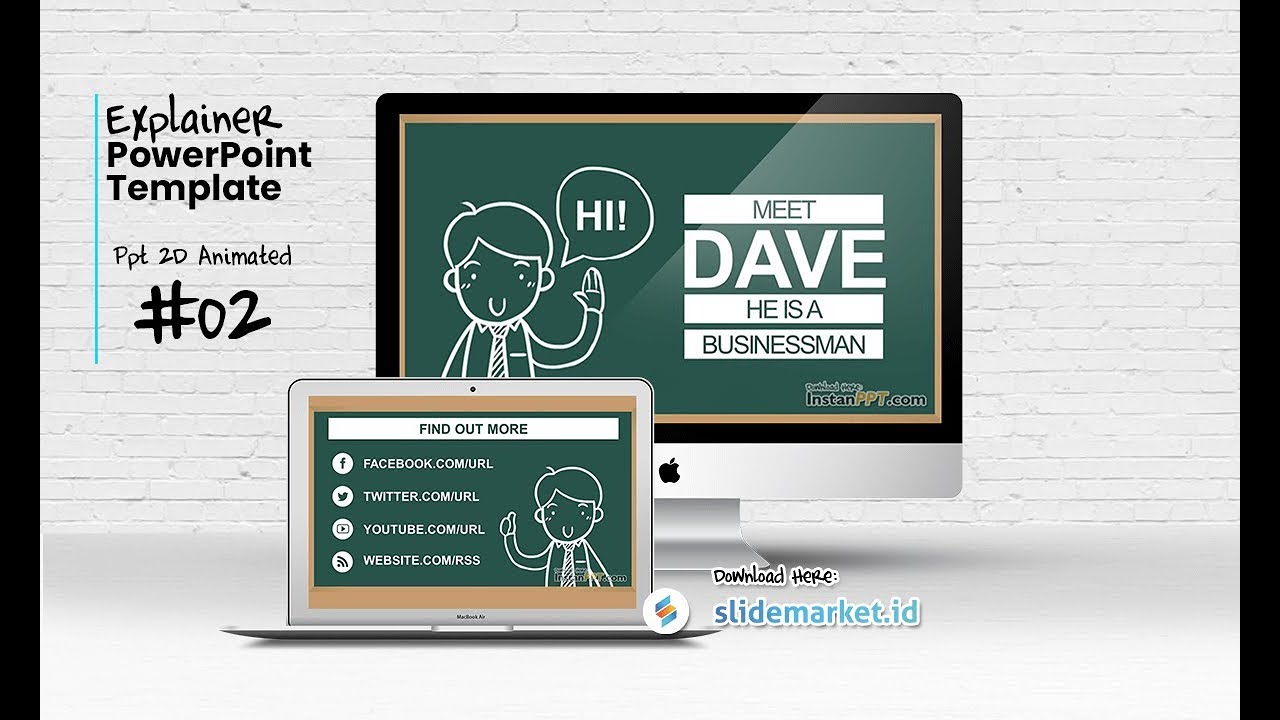 SlideMarket.ID - Explainer Template PowerPoint - Dave Businessman Chalk
