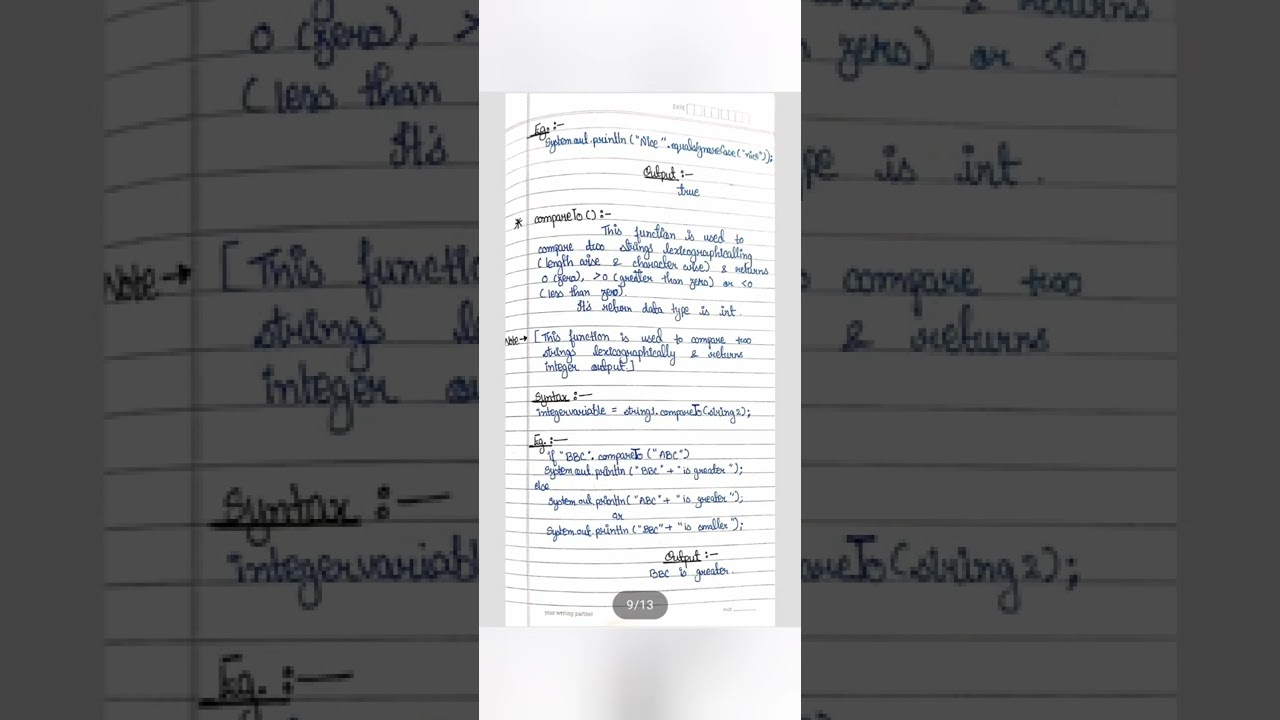 String Handling Class 10 (Part 2) | #notes | Computer #icse #semester2 #shorts #shortvideo