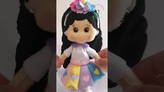 Amistad Mágica Muñeca de Fieltro con Par de Unicornios Artesanales  #haslotumismo #fieltro