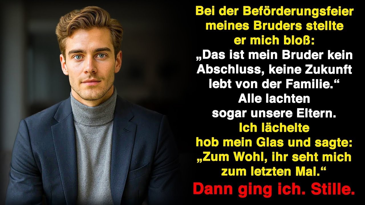 Alle lachten über mich, doch mein letzter Satz änderte den ganzen Abend.