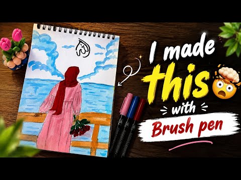 A Brush Pen Can Really Do THIS?! 🤯| Most Satisfying Art✨| Beautiful Hijabi girl😍