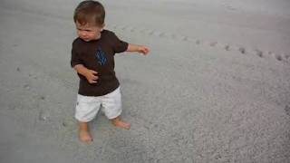 T running on beach, LBI 09