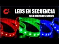 LEDS EN SECUENCIA SIN INTEGRADOS (sólo transistores)