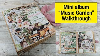 Mini album Music Garden Walkthrough | Tutorial Available | Scrapbooking Inspiration | DIY crafts
