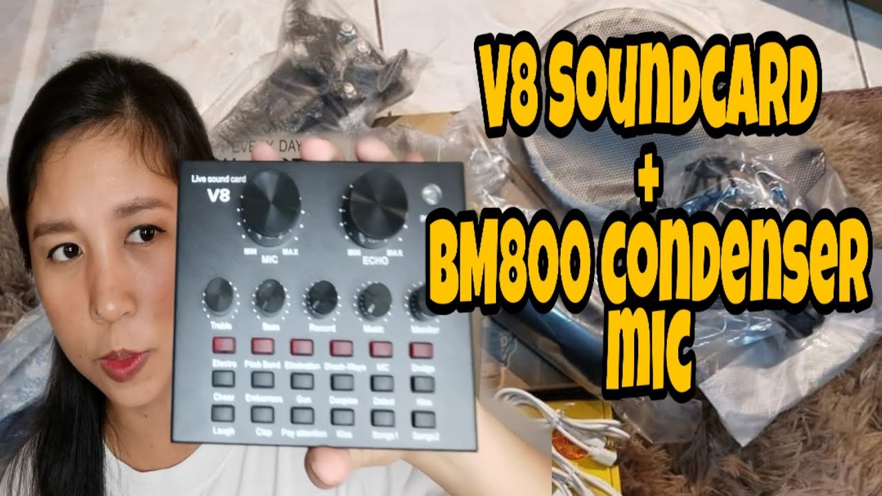 UNBOXING V8 SOUNDCARD + BM800 CONDENSER MICROPHONE