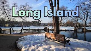 Long Island Winter Walk — Heckscher Park with Snow (4K POV)