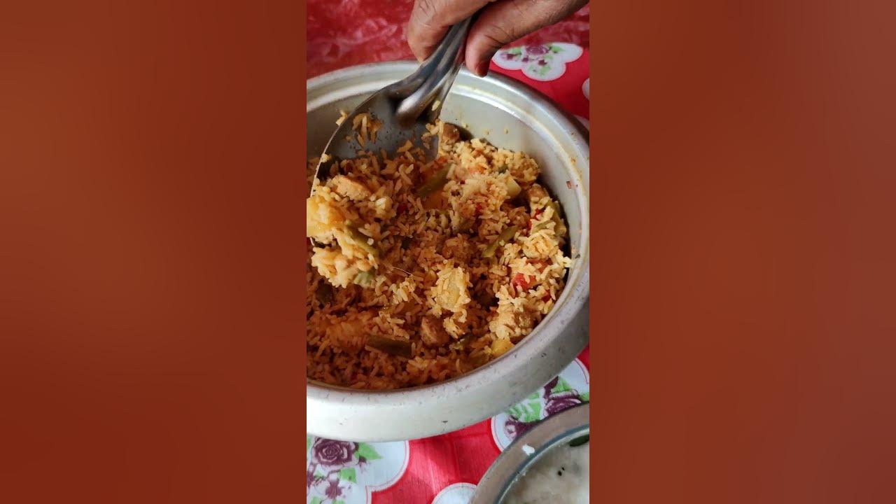 today-s-lunch-menu-eating-vegetable-biryani-perugu-pachadi-curd