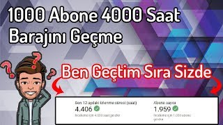Youtube 4000 Saat İzlenme Yapımı-Para Aktifleştirme