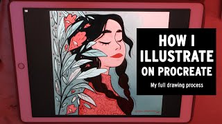 HOW I DRAW ON PROCREATE | My Full Illustration Process ✨