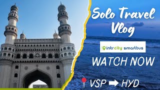 Solo travel vlog from Vizag to Hyderabad📍🚌 #intrcity #smart #bus #visakhapatnam to #hyderabad #food