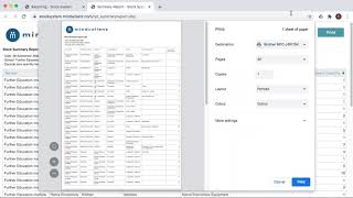 Output and Print Reports to Screen and to an Excel Spreadsheet
