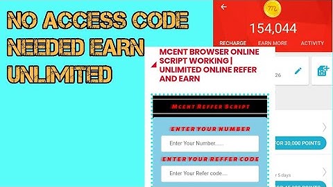 [No access code needed] Mcent browser online refer script[with proof] Earn 154000 points in 1min