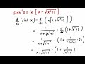 Inverse Hyperbolic - Derivatives and Integration