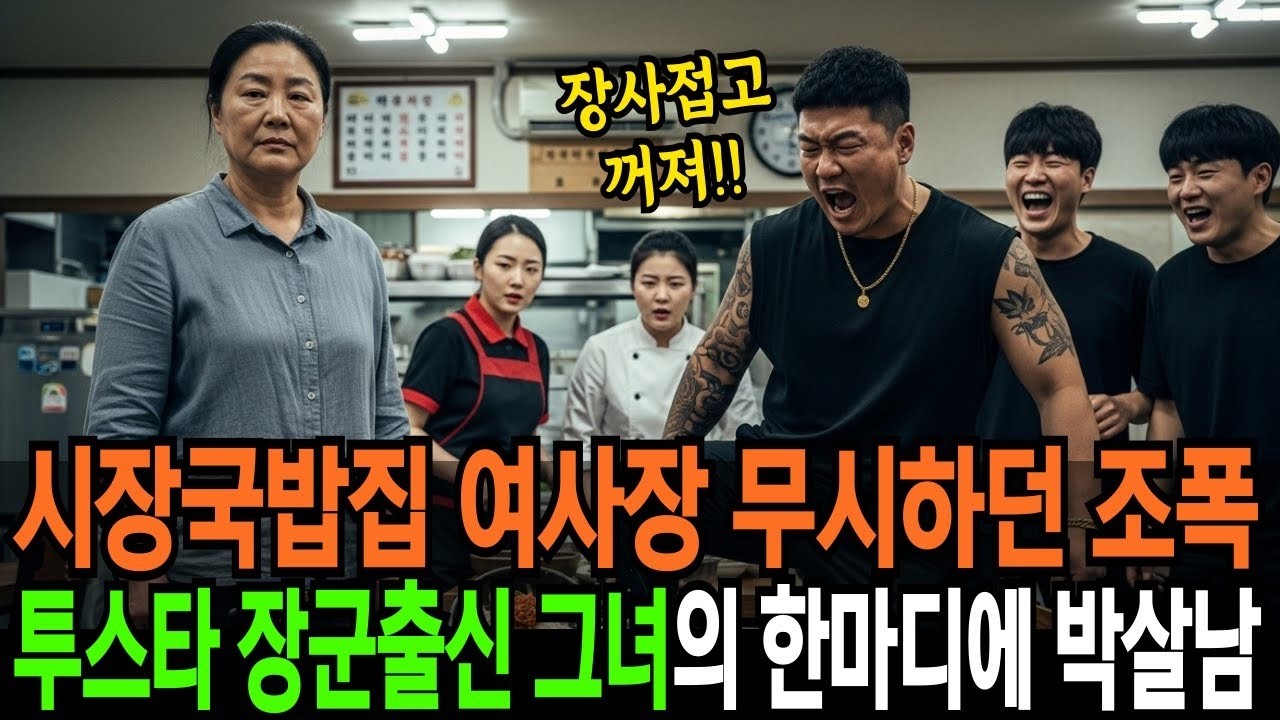 시장국밥집 여사장님 무시하며 조롱하던 조폭 투스타 장군출신 그녀의 한마디에 박살나는데  반전사연  오디오북