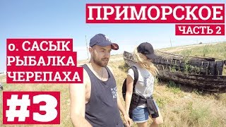 3 часть. Рыбалка на о. Сасык. Дамба. Черепаха. Приморское.