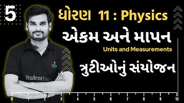STD 11 Physics Ch 1 | aekam ane mapan | એકમ અને માપન | ત્રુટીઓનું સંયોજન
