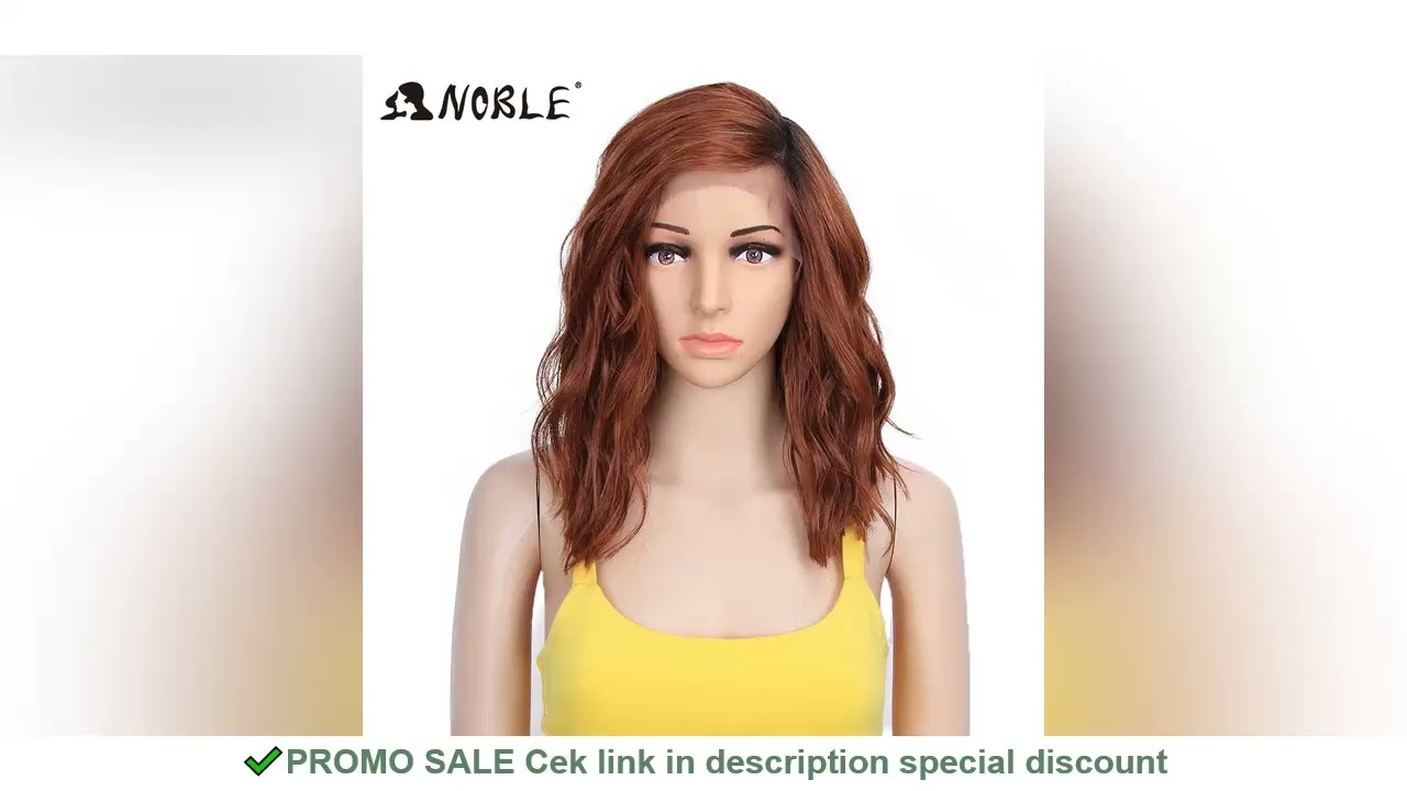 Noble Synthetic Wig 14 Inch Lace Wig Curly Hair Blonde Ombre Wig Cosplay Wigs for Black Women Synthe