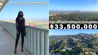 Most Expensive Penthouse in California Listed For $33,500,000 | Sierra Towers | West Hollywood