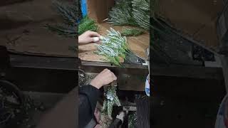 How do factories produce different Christmas tree branches ? #christmas #christmastree #decoration