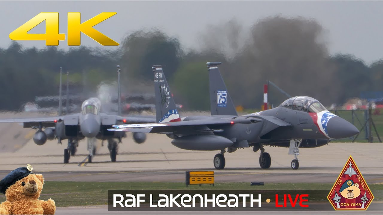 LIVE US AIR FORCE F 15  F 35 ACTION 48TH FIGHTER WING   USAF RAF LAKENHEATH 190424