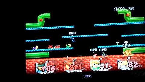 Super Smash Bros. Brawl Snake (CPU) VS. Donkey Kong (CPU) VS. Toon Link (CPU) VS. Ness (CPU)