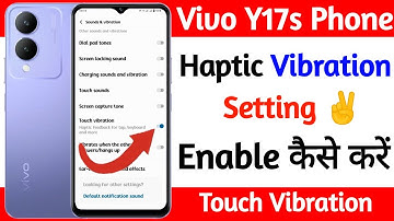 vivo y17s haptic vibration setting on kaise kare | haptic vibration setting on vivo y17s