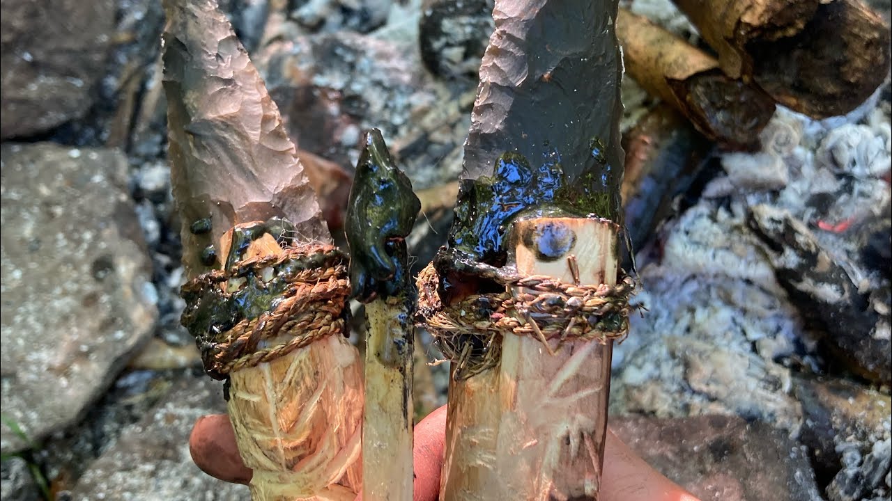 Lunch in the Woods: Pine Pitch Glue and Primitive Knife Project