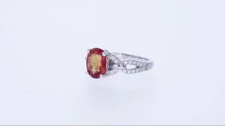 Peora Created Padparadscha Sapphire Sterling Silver Forever Ring Sizes 5 To 9 Sr11652