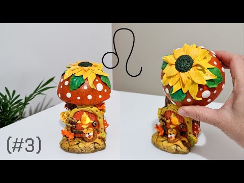 Leo Fairy House Lamp with Miniature Lion - Zodiac Series (#3) Easy DIY Gift Ideas