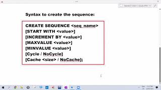 Session 45 20 Jun    Oracle    Sequences