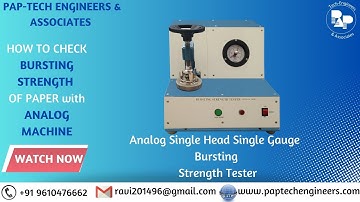 SINGLE HEAD SINGLE GUAGE BURSTING STRENGTH TESTER || ANALOG BURSTING STRENGTH TESTER ||PAP-TECH MAKE