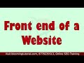 What is Frontend of a website | What is user interface | How does user interface work in SEO