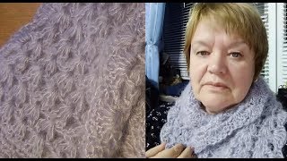 картинка: Красивый мохеровый шарфик за час - полтора