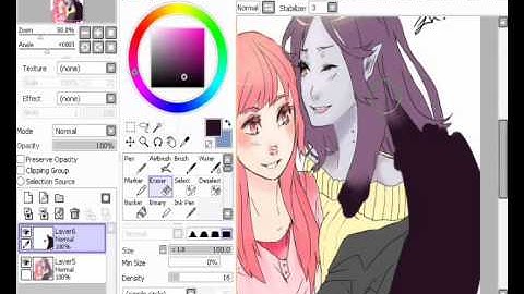 Speed Painting-Princess Bubblegum and Marceline from Adventure Time.